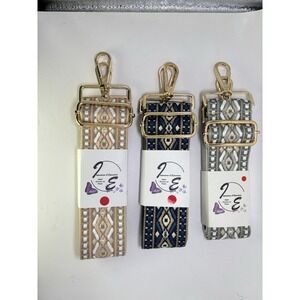 Br/Gr/Blue 2" Wide Adjustable Replacement Purse Crossbody Strap Bundle Gold Hdw